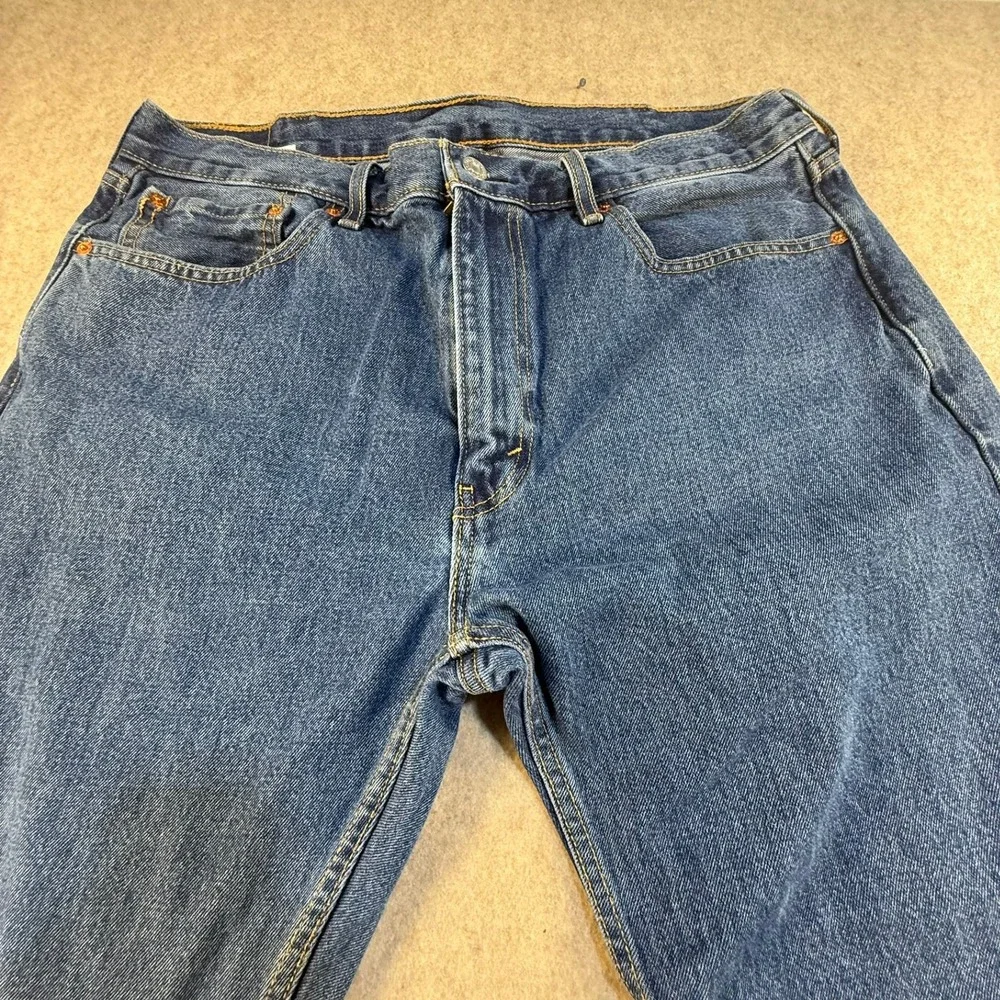 Levis 505 Regular Fit Straight Leg Blue Denim Jeans Mens W38 L32 00505-4891